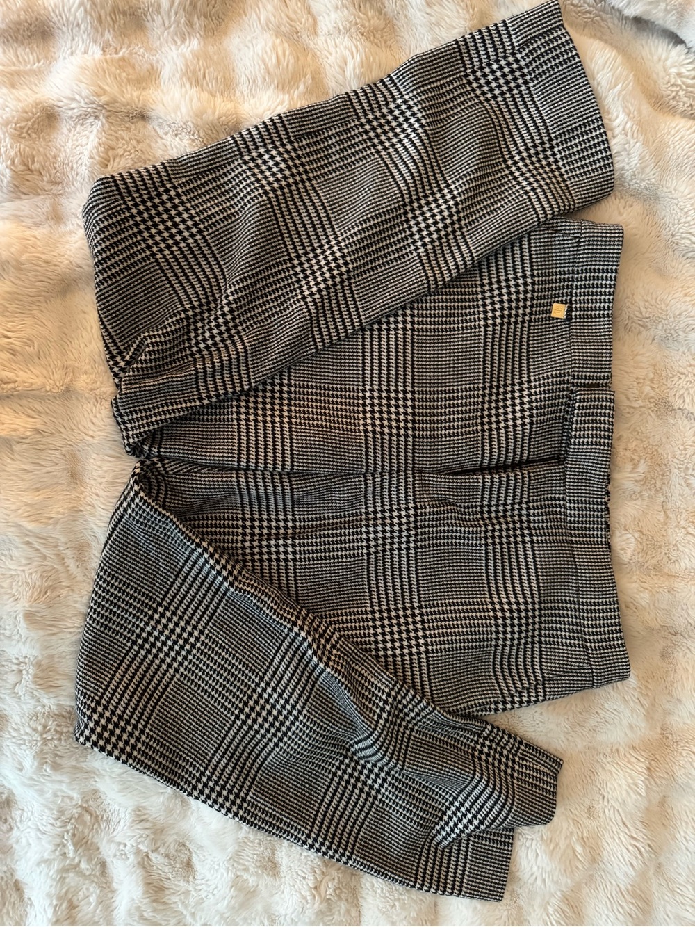 Ralph Lauren Black & White Glen Plaid Dress Pants